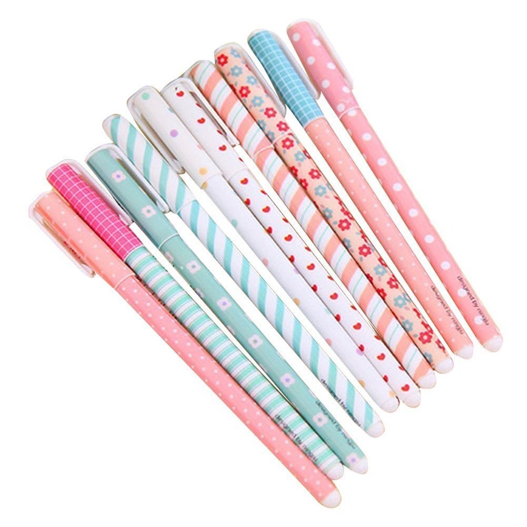  DOXISHRUKY 10 Colored Pens, Cute Pens for Girls, 10 Pcs Kawaii  Pens Roller Ball Fine Point Pen Set for Kids Girls Children Students Teens  Gifts (001, Cute Style) : Office Products