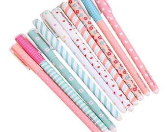 10 Color Kawaii Pens; Cute Pens, Korean Colored Gel Ink Pens