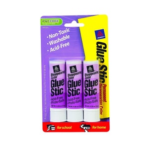 3/PCS 0.7oz Large Glue Sticks Washable for Paper Crafts Art Work School  Kids Office Fabric Scrapbooking Card Making Adhesive