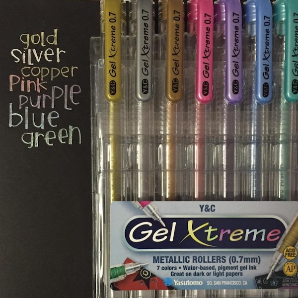 Gel Pens Black Paper Etsy