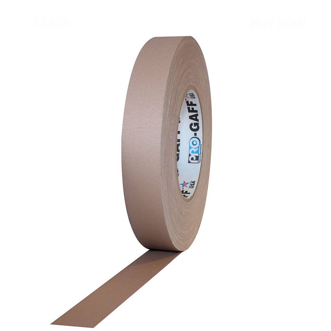 Tan Gaffer Tape 1inx55yd Heavy Duty Pro Grade Gaffer's Nonreflective, Waterproof, Multipurpose