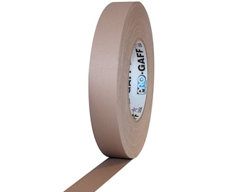 Tan Gaffer Tape; 1inx55yd Heavy Duty Pro Grade Gaffer's Non-Reflective, Waterproof, Multipurpose Tape; Stronger than Duct Tape