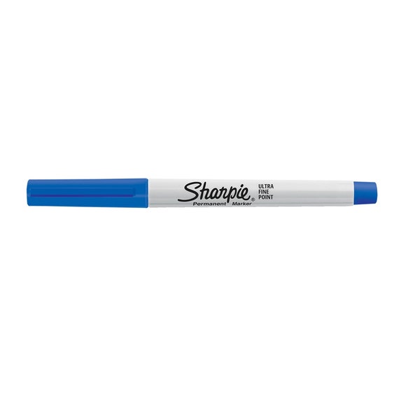 Sharpie Permanent Marker, Ultra Fine Point, Blue - 12 ultra fine point markers