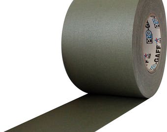 Extra Wide Olive Drab Green Gaffer Tape; 4in x 55yd Heavy Duty Pro Grade Gaffer's Non-Reflective, Waterproof, Multipurpose Tape