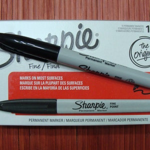 Sharpie Permanent Markers, Fine Point, Black, 12 Markers Pack; Drawing, Packing and Shipping, Sharpie Arts Crafts
