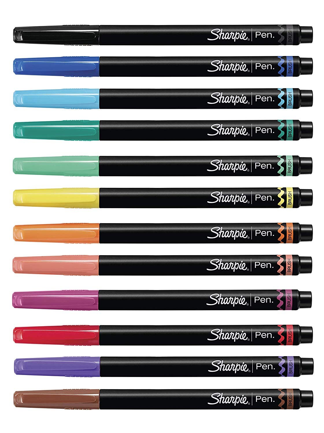 12 Color Sharpie Brush Tip Pens 12 Pack Art Pens, Markers Crafts, Drawing,  Coloring, Hand Lettering, Calligraphy 