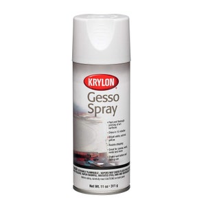 Krylon Gesso Aerosol Spray; K07015A07, 11-Ounce; Prime and Seal Your Art and Craft Surfaces