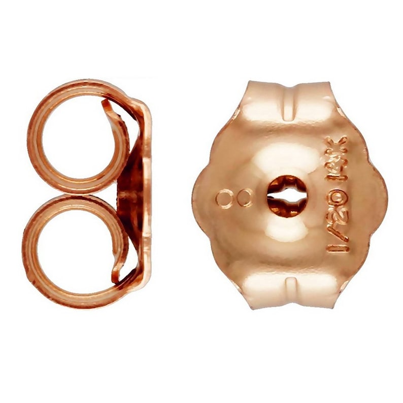 14K Rose Gold Earring Backs Ear Post Nuts 2 Pieces Earring Etsy