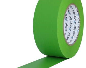 Green Extra Wide ARTIST TAPE 2 Inch Flatback Printable Paper Board Console Masking Artist Tape, 60 Yards Roll