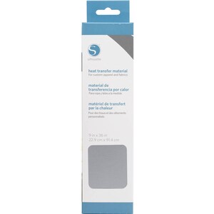 Silver Heat Transfer Vinyl, Smooth Matte, for Most Fabrics; Cricut, Silhouette, or Cut by Hand; 9x36 inch Heat Transfer Vinyl Sheet, Roll