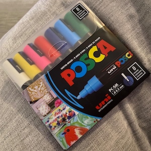 8 Uni-Posca Japan Paint Markers, Paint Pens, Medium Point Tip; Uni Posca Mitsubishi Water-Based Paint Pen, Marker, PC5M8C