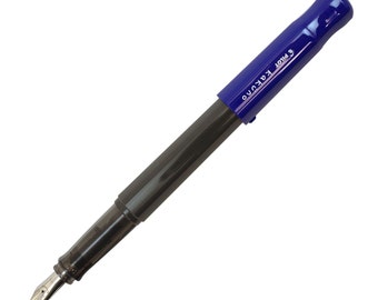 Pilot Kakuno Fountain Pen, Fine Nib; Japanese Import; Authentic Pilot Kakuno Fountain Pen; Black - Gray Body, Blue Cap
