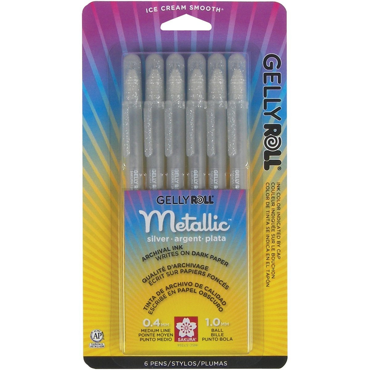 Sakura Gel Pen, Water/Fade Proof, 1.0mm, Medium Line, Metallic