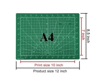 Self Healing Cutting Mat, Board; Double Sided; Grid, Measuring Numbers, Angled Guides; 9 X 12 Inches