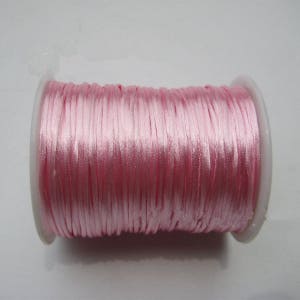 Pink Rattail Satin Trim Cord, Thread, Rope; Chinese Knot, Kumihimo, String Beading, DIY Jewelry, Braided Bracelet; 2mm, 100 Yards