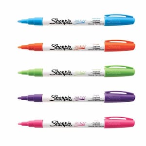 Sharpie "Summer Colors" Oil-Based Permanent Markers, Set of 5; Fine Tip; Illustration, Drawing, Blending, Shading, Rendering, Arts, Crafts