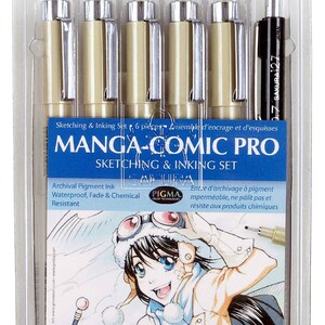 6 Sakura Pens Markers Pencil Artist Set, Sakura Pigma Micron Ink; Sakura 6 Pens, Great for Coloring, Bible Journaling, Inductive Bible Study