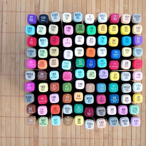 100 Markers, Double Ended Fine and Chisel Point, Tip; Alcohol Based Ink; Drawing, Illustrations, Manga, Adults Coloring Books