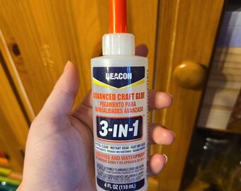3-in-1 Advanced Craft Glue, Crystal Clear Fast-Drying Adhesive, BEACON 3-in-1, Wood, Ceramics, Fabrics, more, 4oz