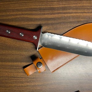 7 inch Hori Hori Garden Knife, Full Tang Gardening, Soil, Weeding, Digging Horihori Knife Tool with Sheath