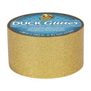 Gold Glitter Duct Tape, 1.88 (48mm) x 5 Yards (4.5 Meters) Decorations, Gift Wrapping, Planners, Scrapbooking, Card Making, Embossing