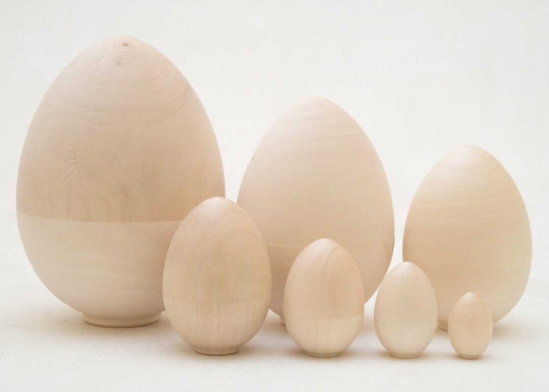 Blank Matryoshka Easter Egg Nesting Doll Bare Wood Russian Matryoshka