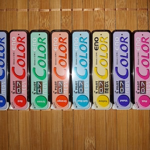 0.7 Pilot Eno Color Automatic Mechanical Pencil Refill Leads, 8 Colors, HRF7C-20