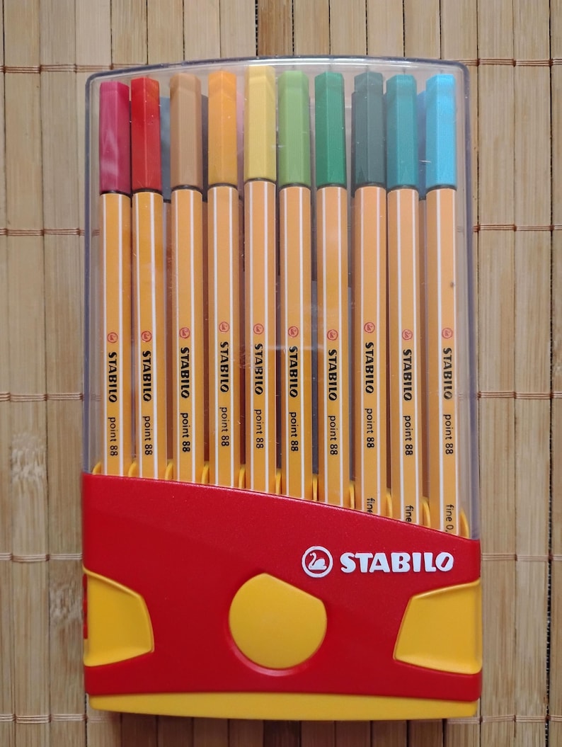 20 Stabilo Point 88 Fineliner Pens, Book Coloring, Calligraphy, Writing, Drawing, Scrapbooking, Journaling, 0.4mm Fine Tip, Point "Never Bleed or Smear" Pens
