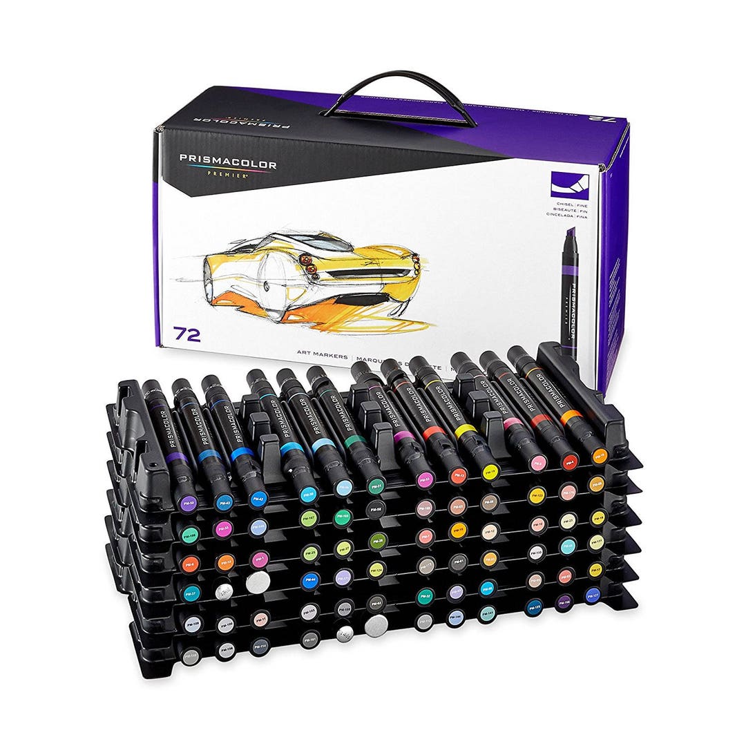 Prismacolor Premier Double-Ended Art Markers, Fine and Brush Tip, 24 Pack  with Carrying Case 