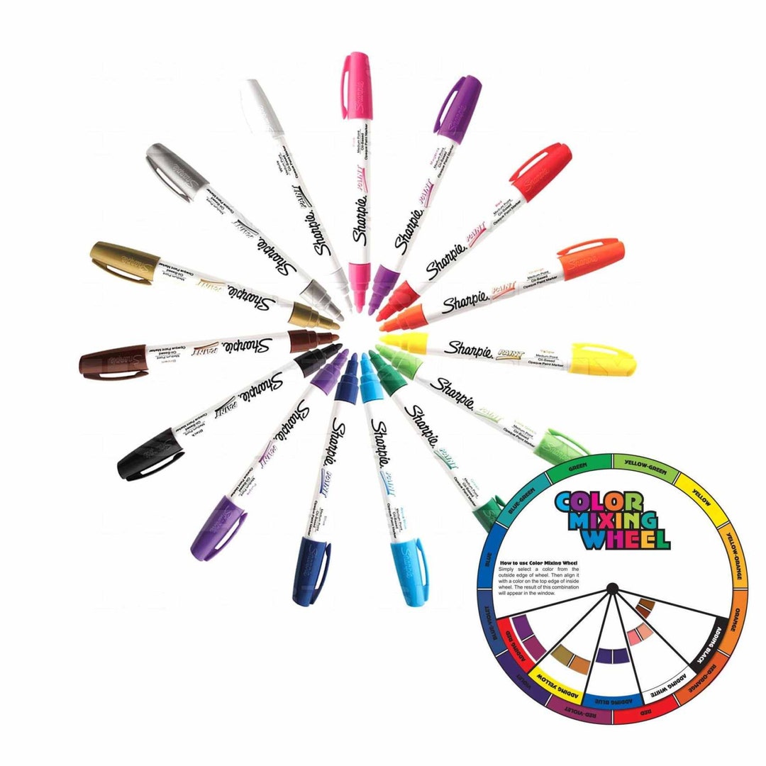 Sharpie Paint Set of 15 Markers Medium Point, Oilbased Illustration