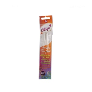 2 White Gloss Sakura Glaze 3 Dimensional Glossy Ink Pens; Adult Book Coloring, Bible Studies, Planners, Scrapbooking, Cards, Ceramic, Glass