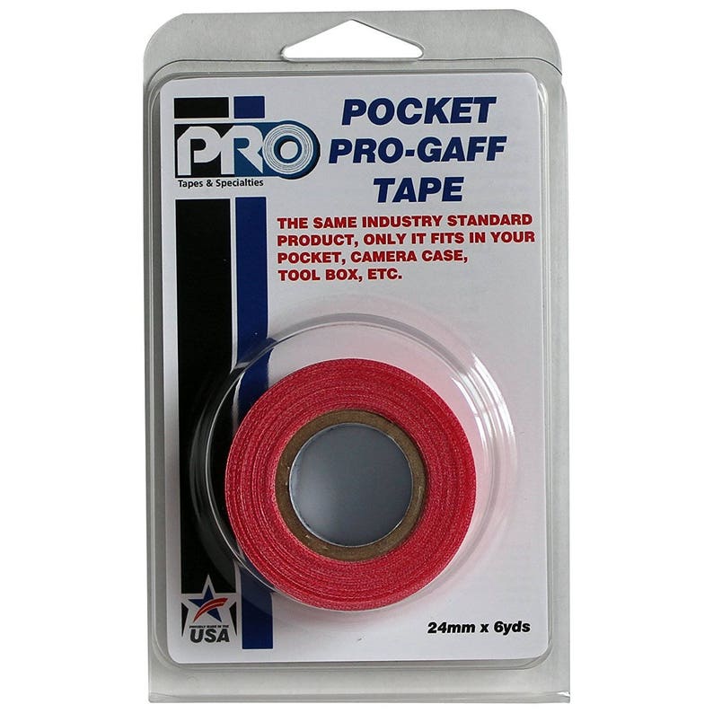 Red Pocket Gaff Tape, Gaffer Tape 1 in x 6 yd Heavy Duty Pro Grade Gaffer's Non-Reflective, Waterproof, Multipurpose Tape image 1