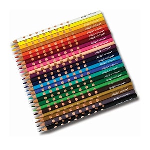 Premium Thick Core Colored Pencil Set of 24 Pencils; Book Coloring Pencils, Bible Journaling, Study, Drawing, Blending; Prang Groove