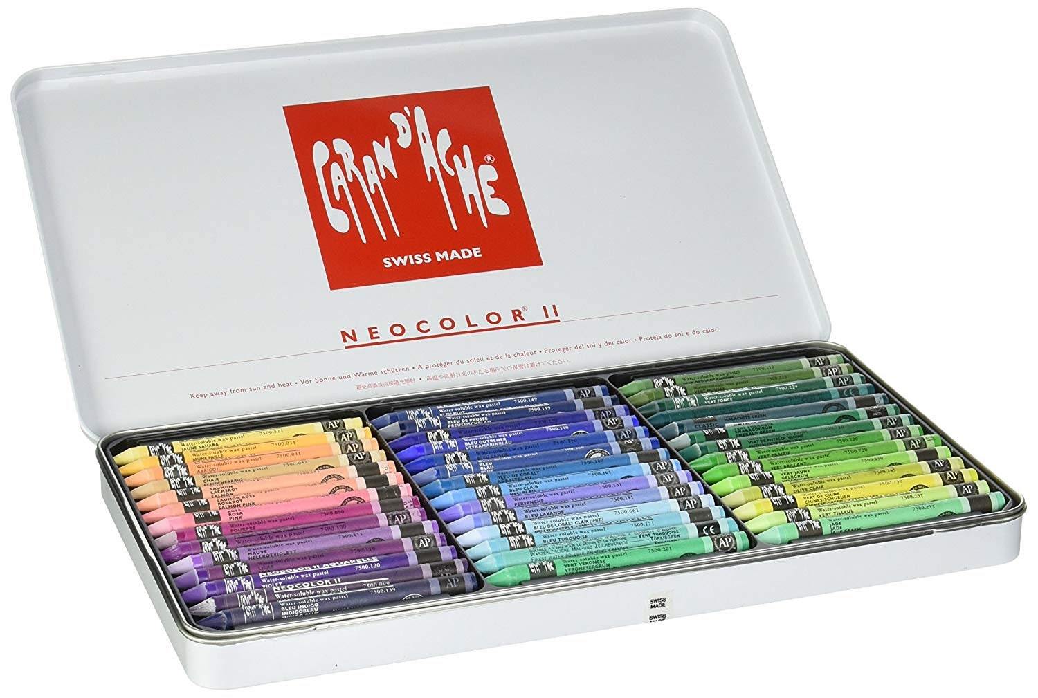 Caran D'Ache Neocolor II Water-Soluble Pastels Wooden Box 84 Count