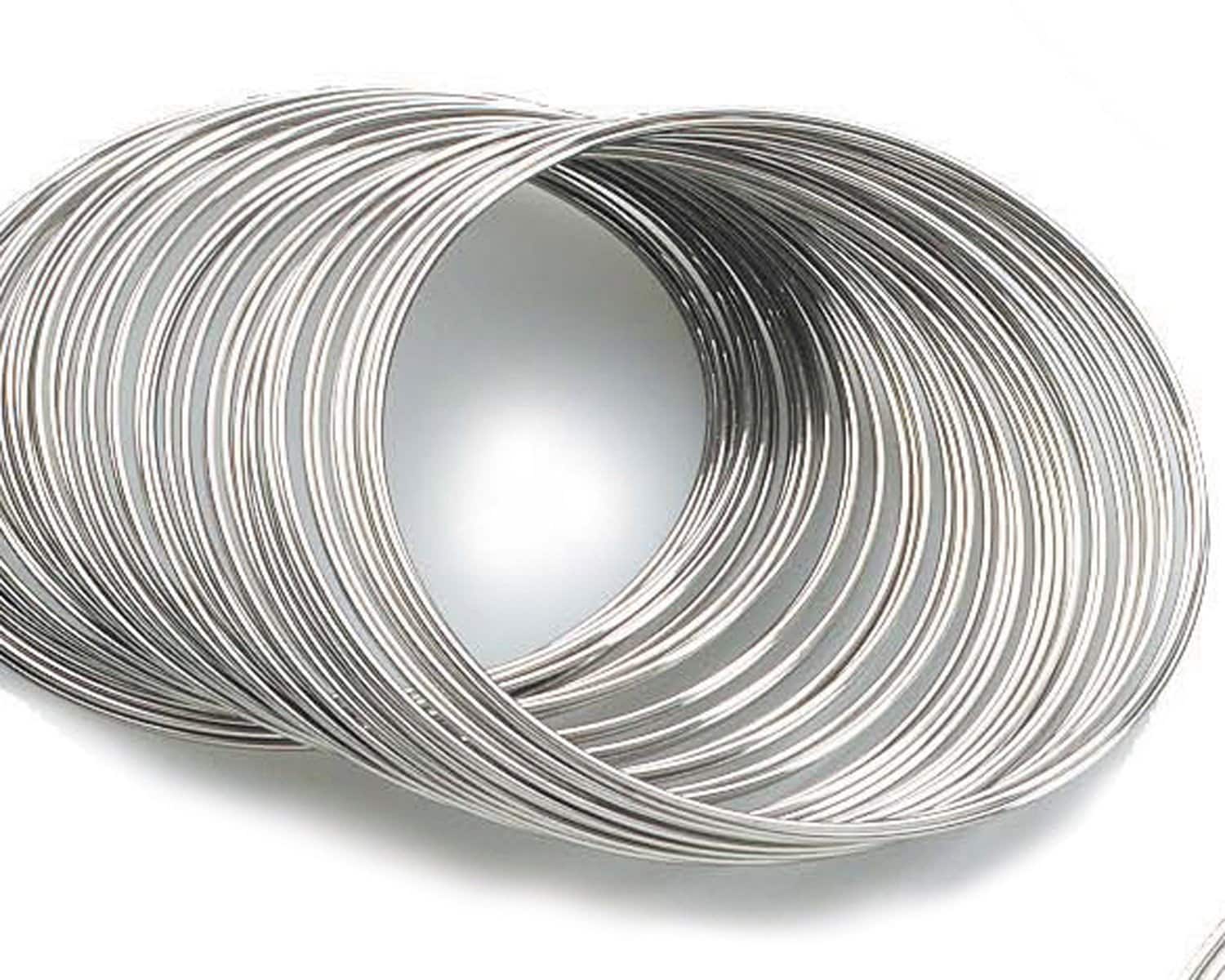 60 COILS 55mm x 0.6mm Memory Wire Platinum Colours Silver Silver Gold