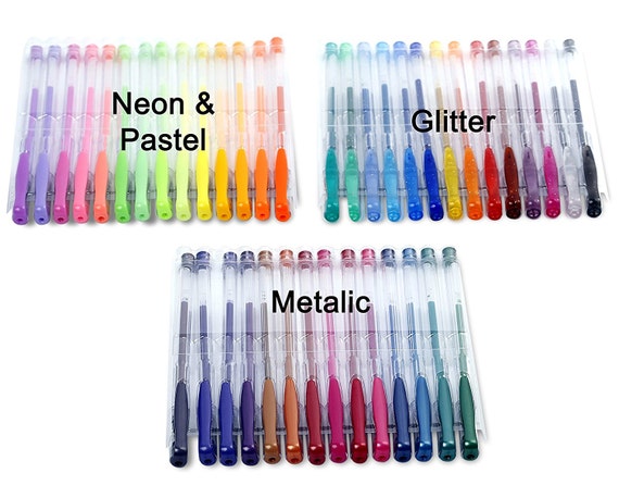 36 Coloring Gel Pens Adult Coloring Books, Drawing, Bible Study, Planner,  Scrapbooking Gel Pens Neon, Pastel, Metallic, Glitter 