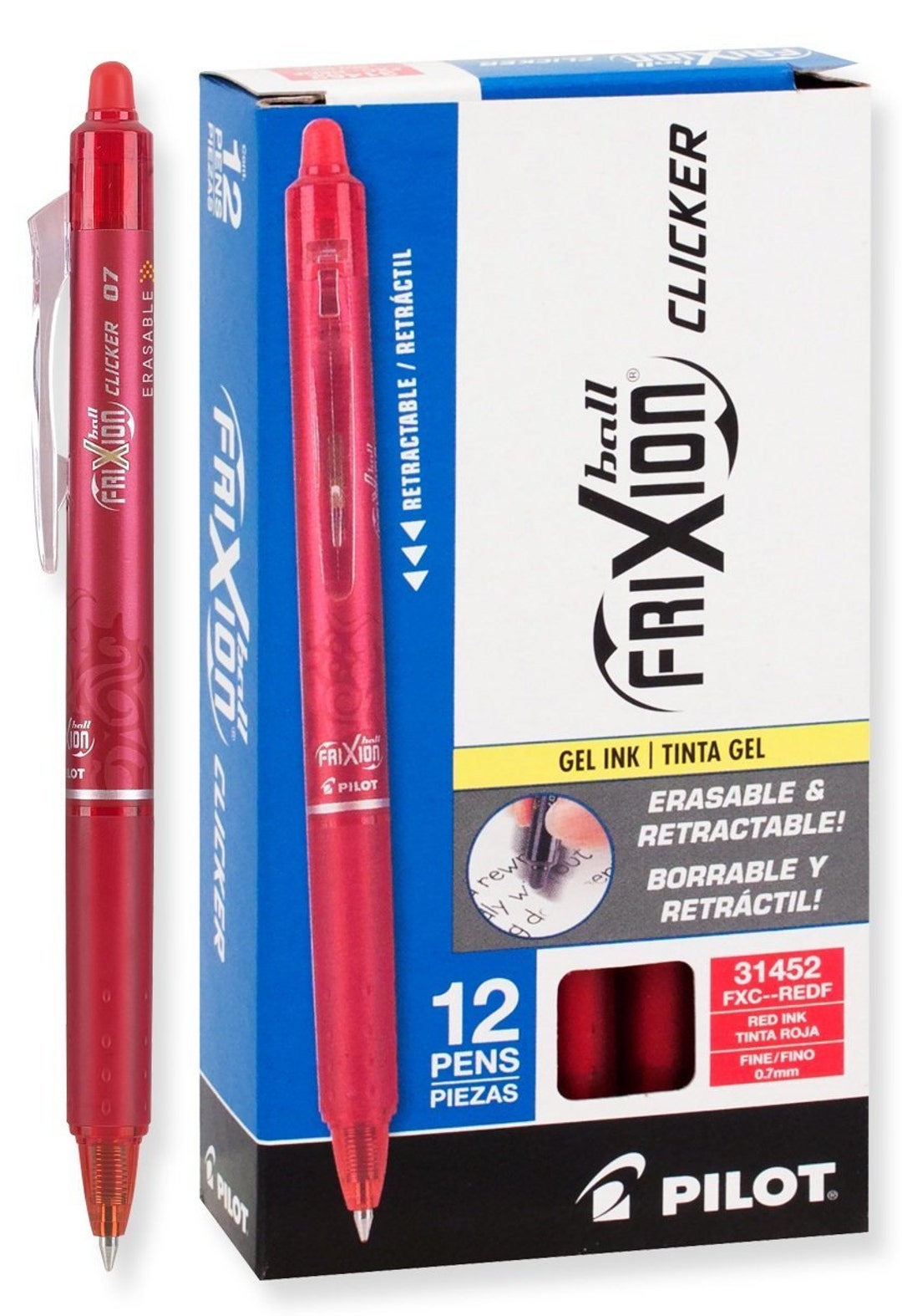 Pilot Frixion Ball 0.7 Erasable Gel Ink Pens, Blue, 12 Pack Coloring Bible  Study Journaling Planer Markers Highlighters 