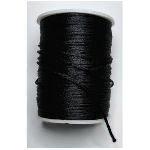 Zwart 2 mm satijn nylon koord, zijdezacht nylon koord, sieraden maken, armband, kettingen, kralen, Rattail, macramé