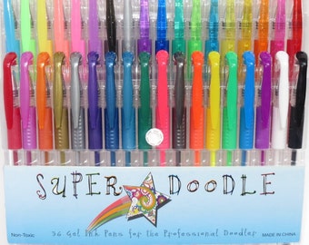 36 bolígrafos de gel para colorear; libros para colorear para adultos, dibujo, estudio bíblico, planificador, scrapbooking; bolígrafos de gel neón, pastel, metálicos, con purpurina.