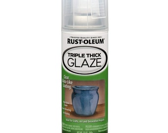Rust-Oleum Clear Triple Thick Glass Like Spray; Rust-Oleum Protective Topcoat Coating Varnish Sealant Aerosol Spray; 11-Ounce