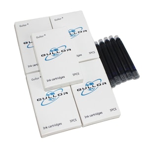 25 cartouches d'encre bleu foncé pour stylo plume, cartouches d'encre pour stylo plume de taille internationale standard