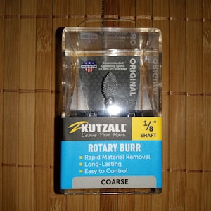 Kutzall Original Flame Rotary Burr, 1⁄8 Shaft, Coarse, Tungsten Carbide; Woodworking Attachment for Bosch, DeWalt, Milwaukee, more; FL-14-E
