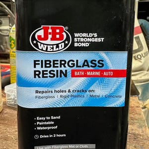 J-B Weld Fiberglass Resin Waterproof, Bath, Marine, Auto, Pool, Craft