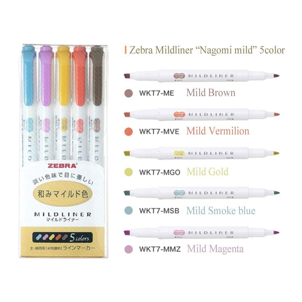 25 Zebra Mildliner Highlighters, Japanese Import Kawaii Cute Pens Zebra All  Colors Highlighter Mildliner, Marker 