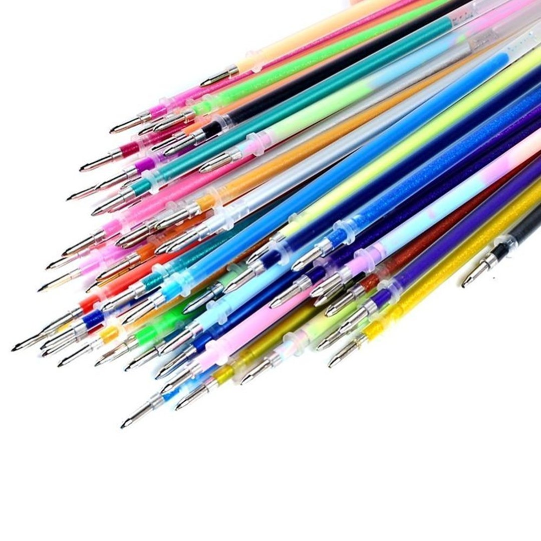 Metallic Ink Refills Gel Ink Refills for Gel Pens; 60 Colors Glitter, Metallic, Neon, Pastel ...