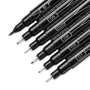 6 PrismacolorPremier Black Marker, Line und Brush Tips Paint Marker. Zeichnen, Mischen, Illustration, Shading & endering, Kunst, Kunsthandwerk