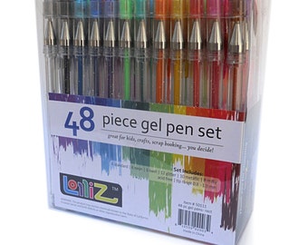 48 Coloring Gel Pens; Adult Coloring Books, Drawing, Bible Study, Planner, Scrapbooking Gel Pens; Neon, Pastel, Milky, Metallic, Glitter