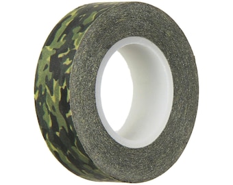 Camouflage Khaki Mini Adhesive Tape, 0.625" (15mm) x 50 Feet (15 Meters) Decorations, Gift Wrapping Scrapbooking Card Making