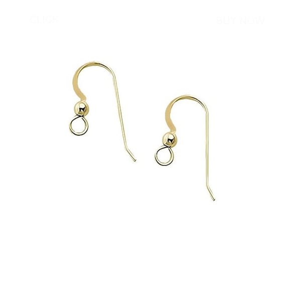 14k Yellow Gold 18mm Shepherd Hook Ear Wires (Pair)