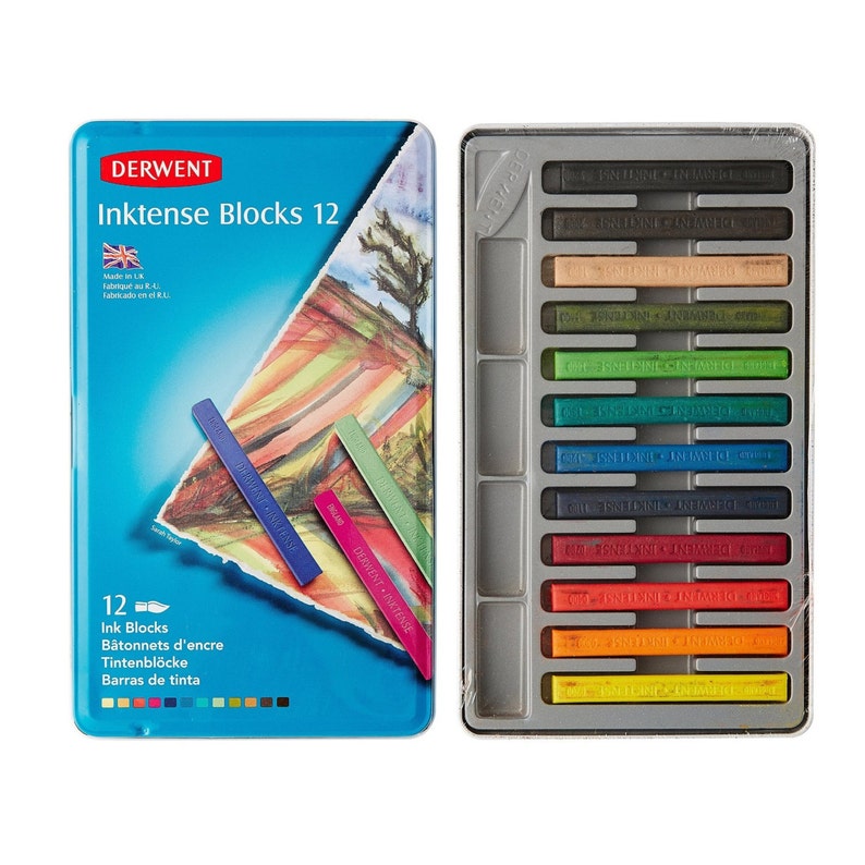 12 Watercolor Pencils Derwent Inktense Blocks Watercolor Etsy India